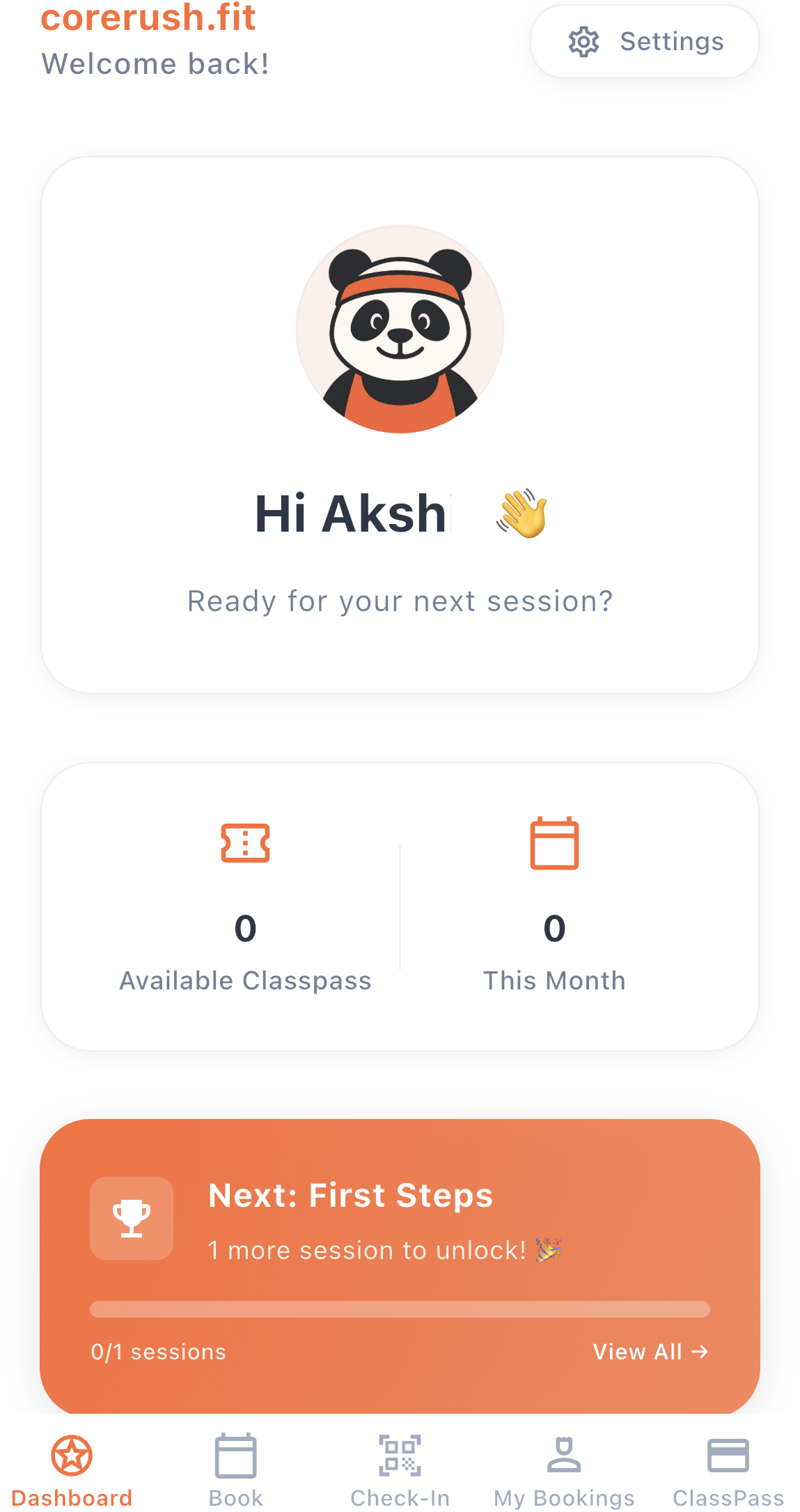 CoreRush.Fit app screenshot